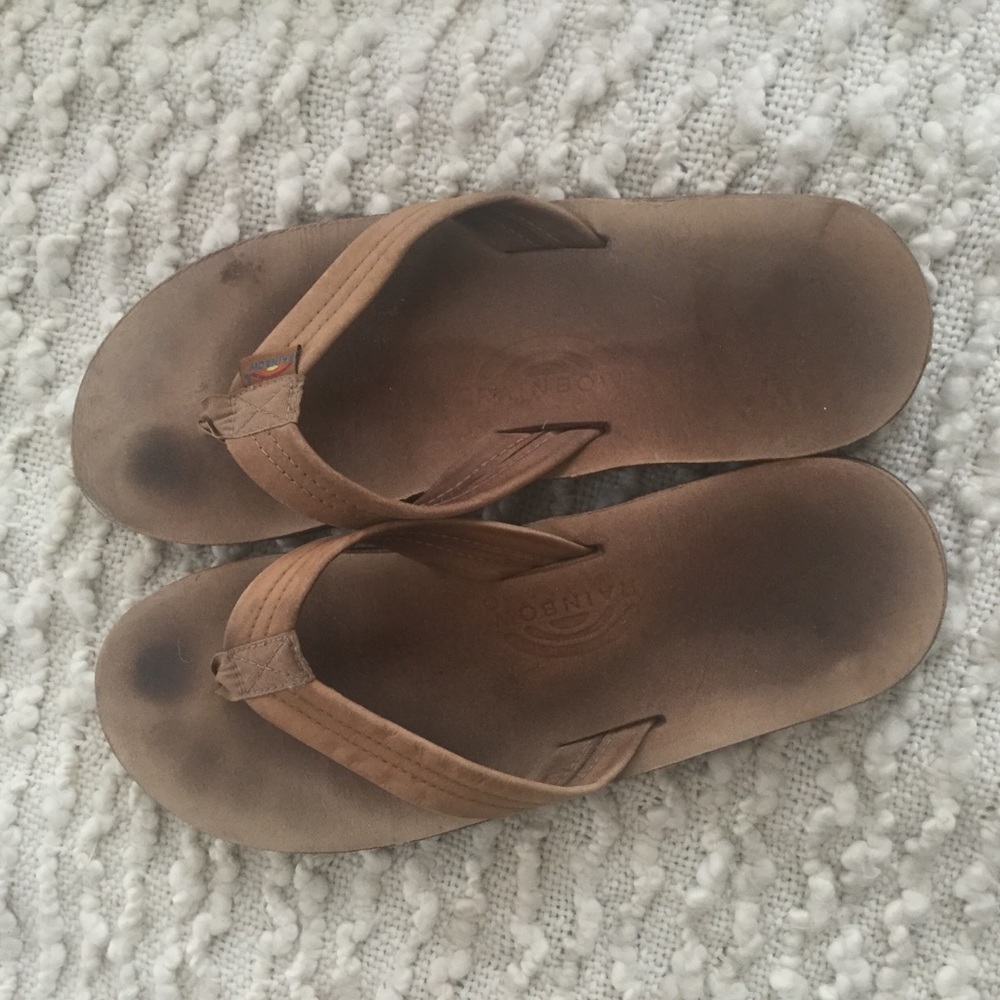 Rainbow flip flops size 12
